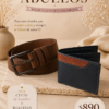 Pack abuelo compuesto por cinto de hombre y billetera de hombre, presentado como regalo para el Día de los Abuelos con accesorios clásicos y funcionales.