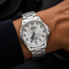 Reloj Q&Q de hombre con malla metálica y esfera combinada con números grandes