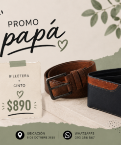 Promo día del padre, billetera mas cinto de hombre