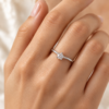 Anillo solitario de Plata 925 con circonia central y aro fino elegante