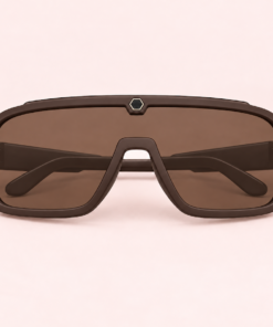 Lente de sol unisex KAEL envolvente de gran formato con armazón chocolate y cristales marrones